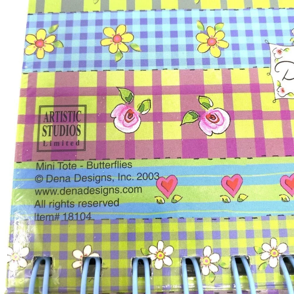 Artistic Studios Limited Mini Tote Notebook Butterflies New Sealed Stickers
